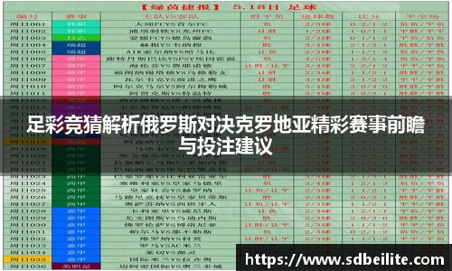 足彩竞猜解析俄罗斯对决克罗地亚精彩赛事前瞻与投注建议